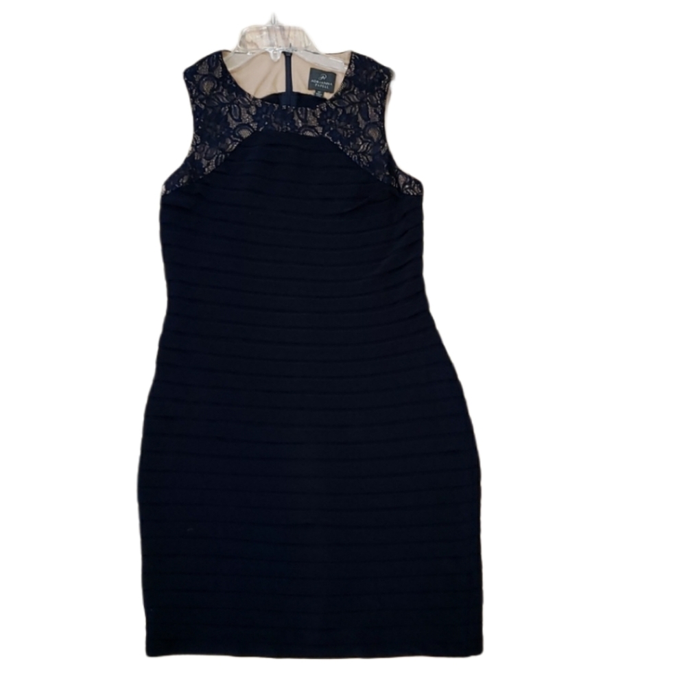Adrianna Papell Navy Dress - Picture 2 of 10